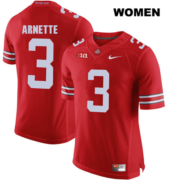 Ohio State Buckeyes Women's Damon Arnette #3 Red Authentic Nike College NCAA Stitched Football Jersey TC19W25AV